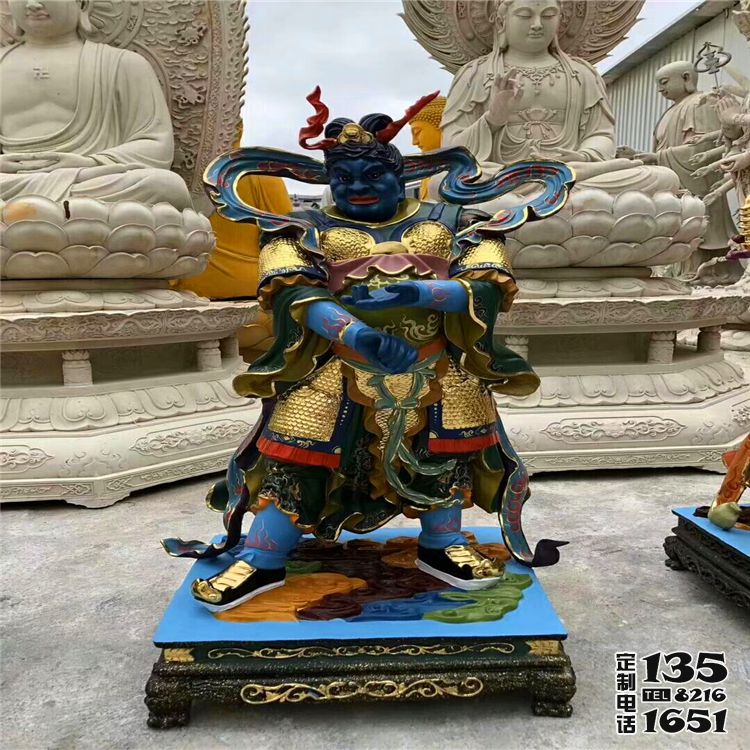 寺廟玻璃鋼彩繪大型景觀(guān)人物十二神將雕塑